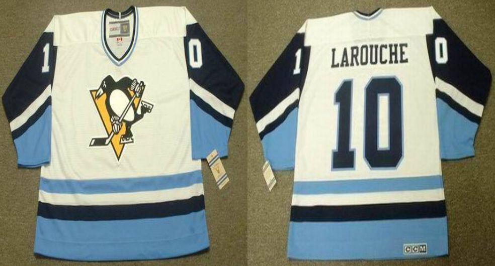 2019 Men Pittsburgh Penguins #10 Larouche White blue CCM NHL jerseys